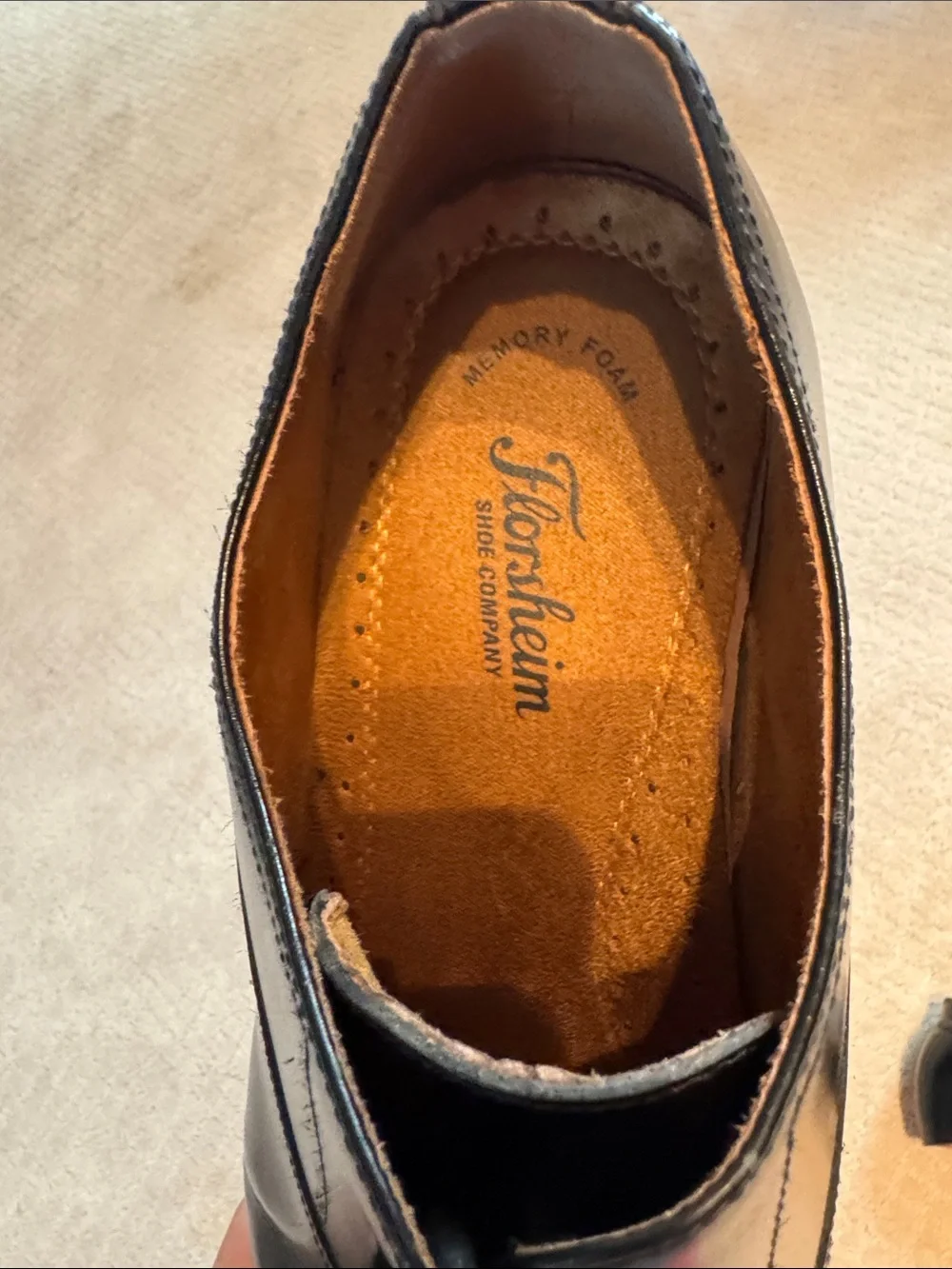 Florsheim Black Leather Cap-Toe Oxfords